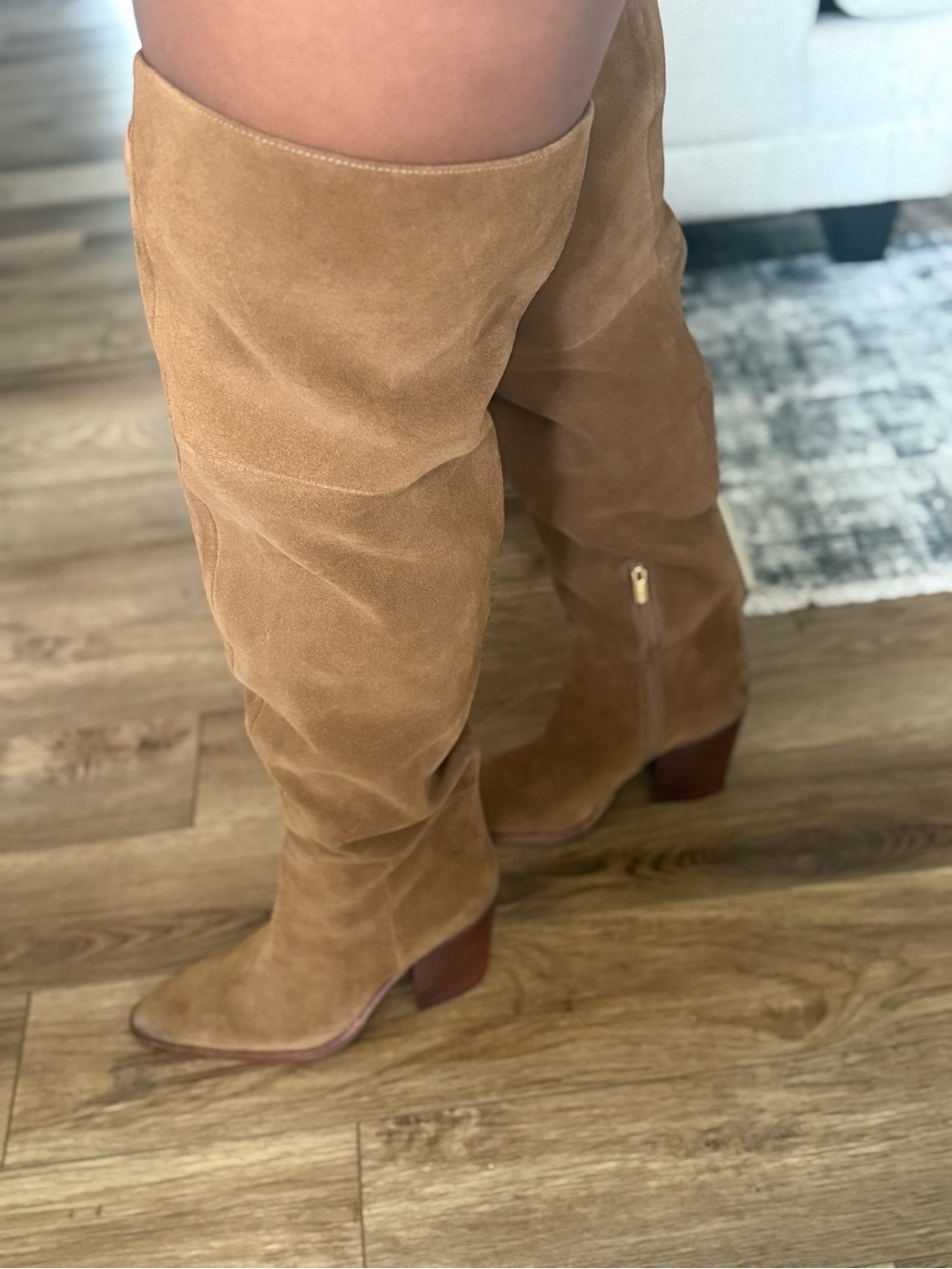 Vince Camuto Chestnut Suede Over-the-Knee Boots